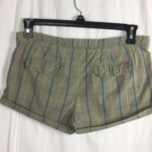 Abercrombie & Fitch plaid rolled hem mini shorts